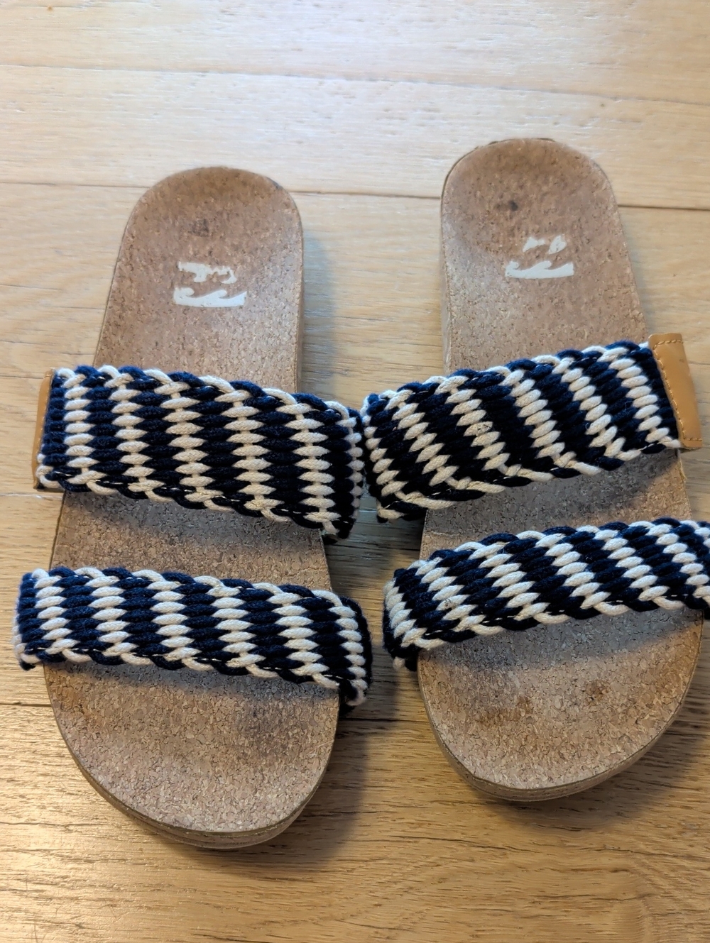 Women's Reef Navy and White Slide Sandals